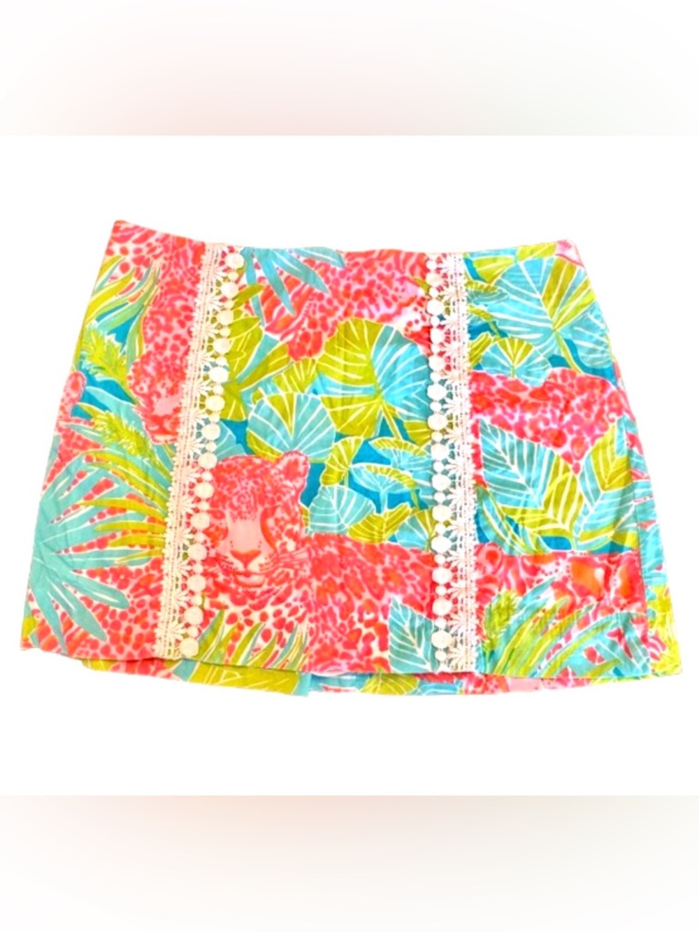 Lilly Pulitzer Adelaide Skort Jungle Leopard Palm Print Size 10